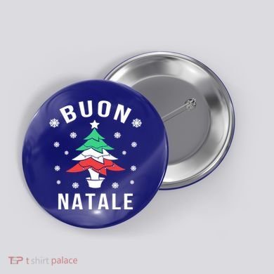 Italian Flag Christmas Tree Buon Natale Gift Button
