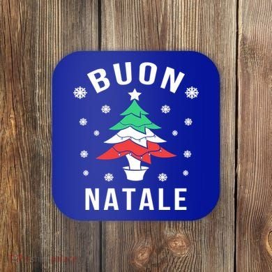 Italian Flag Christmas Tree Buon Natale Gift Coaster