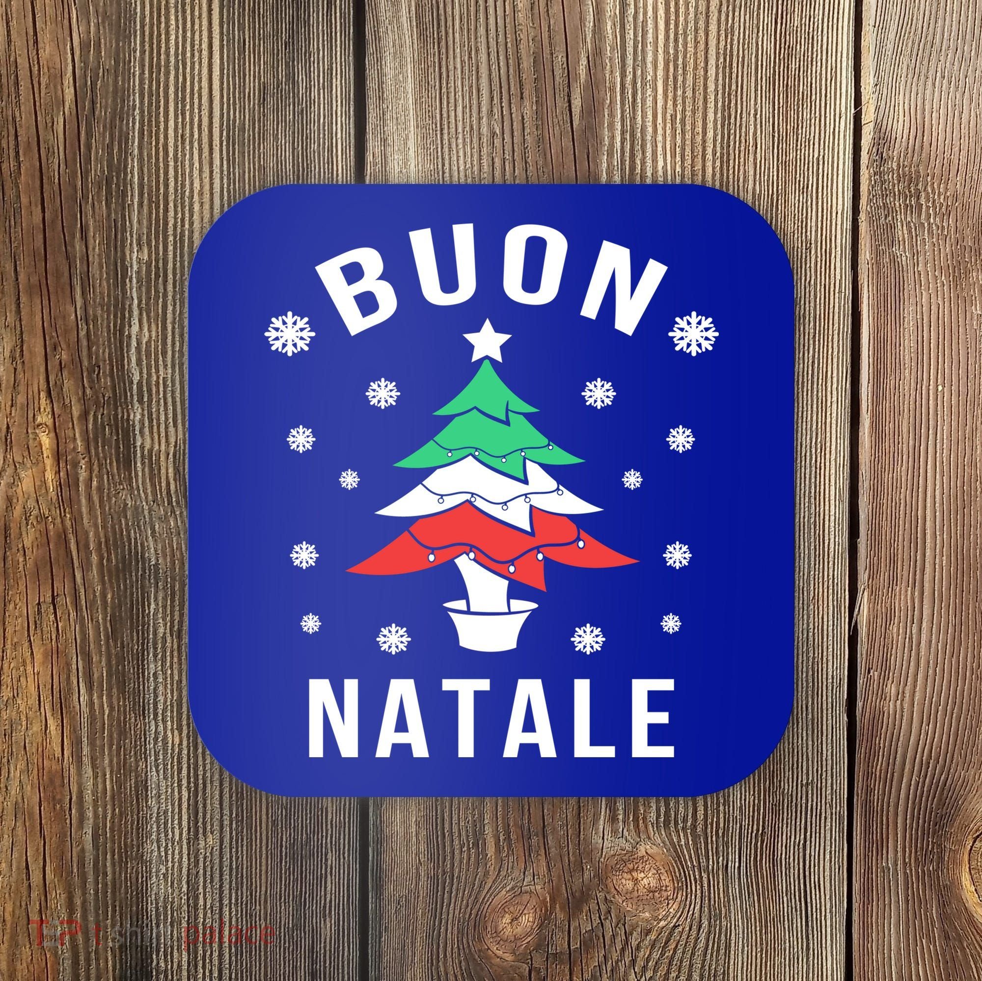 Italian Flag Christmas Tree Buon Natale Gift Coaster