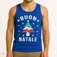 Italian Flag Christmas Tree Buon Natale Gift Tank Top thumb 3