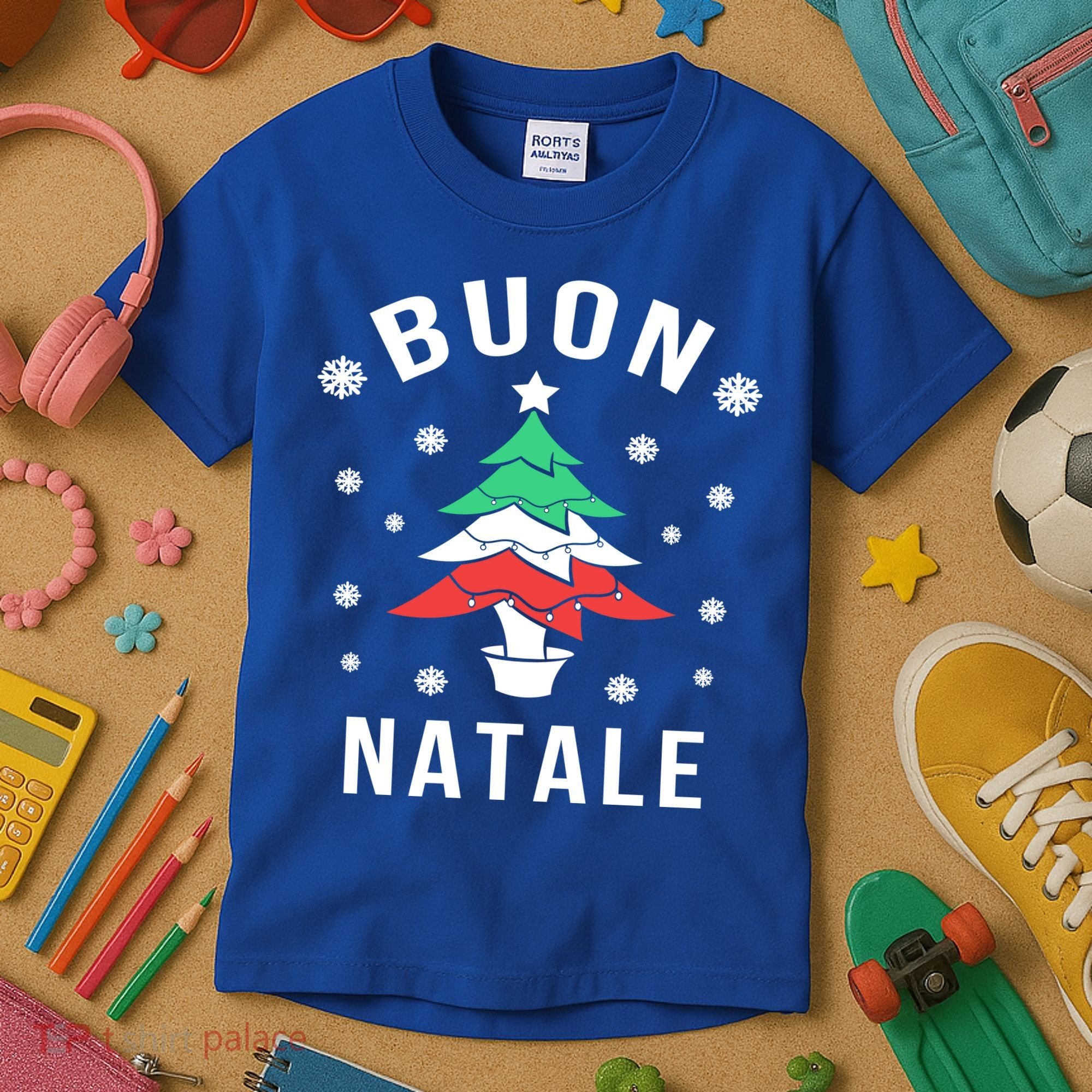 Italian Flag Christmas Tree Buon Natale Gift Kids T-Shirt
