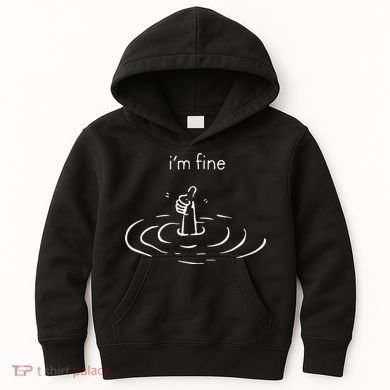 IM Fine Drowning Meme Funny Design Kids Hoodie