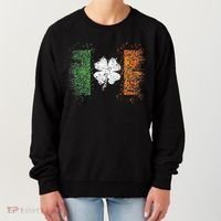 Irish Flag Distressed Shamrock ST Patrick's Day Women's Sweatshirt thumb 0