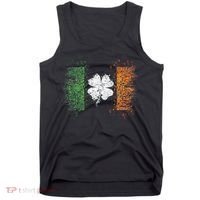 Irish Flag Distressed Shamrock ST Patrick's Day Tank Top thumb 0
