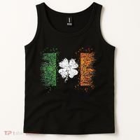 Irish Flag Distressed Shamrock ST Patrick's Day Tank Top thumb 2