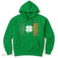 Irish Flag Distressed Shamrock ST Patrick's Day Hoodie thumb 0
