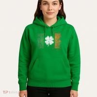 Irish Flag Distressed Shamrock ST Patrick's Day Hoodie thumb 5