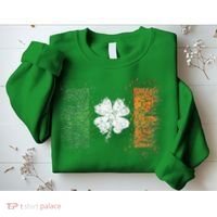 Irish Flag Distressed Shamrock ST Patrick's Day Sweatshirt thumb 2