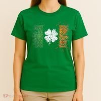 Irish Flag Distressed Shamrock ST Patrick's Day T-Shirt thumb 4