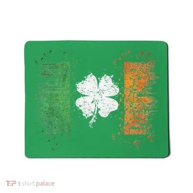 Irish Flag Distressed Shamrock ST Patrick's Day Mousepad