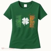 Irish Flag Distressed Shamrock ST Patrick's Day Women's T-Shirt thumb 0