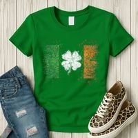 Irish Flag Distressed Shamrock ST Patrick's Day Women's T-Shirt thumb 3