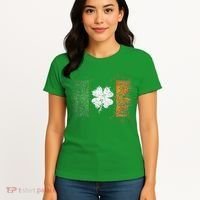 Irish Flag Distressed Shamrock ST Patrick's Day Women's T-Shirt thumb 4
