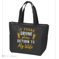 If Found Drunk Return To Wife Couples Funny Drinking Tote Bag thumb 3
