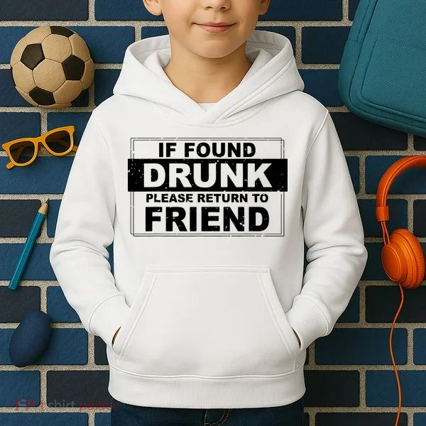 If Found Drunk Please Return To Friend Kids Hoodie