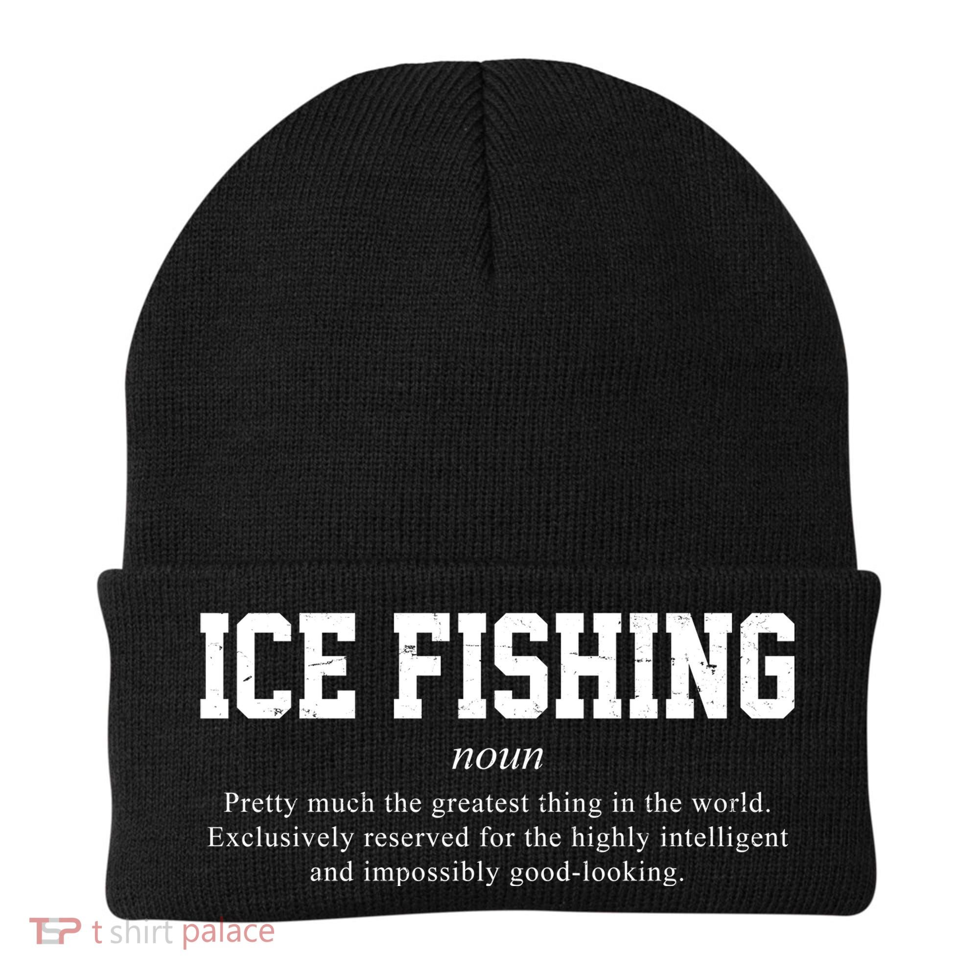 Ice Fishing Definition Funny Gift Beanie