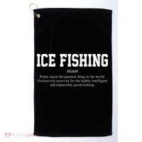 Ice Fishing Definition Funny Gift Golf Towel thumb 0