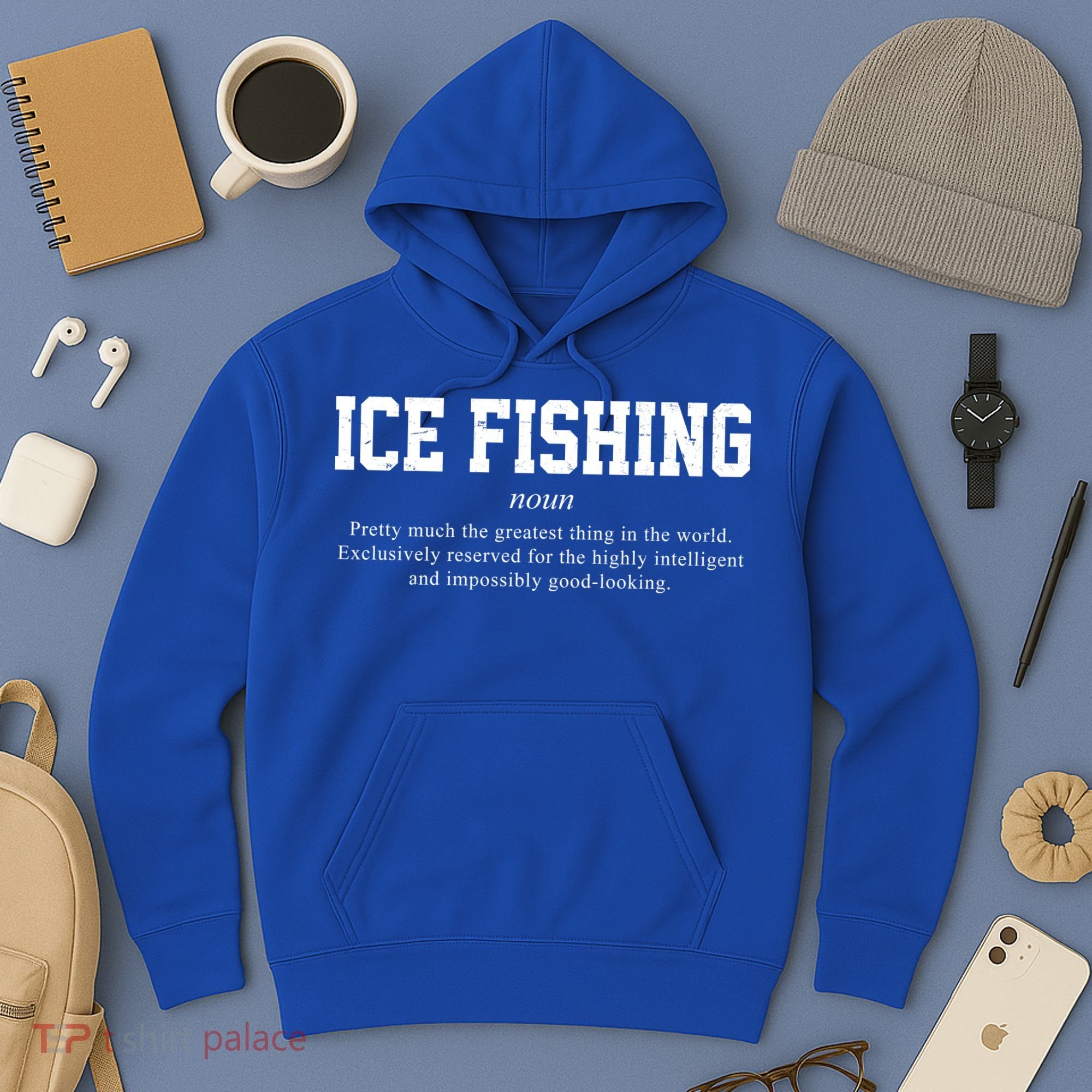 Ice Fishing Definition Funny Gift Hoodie