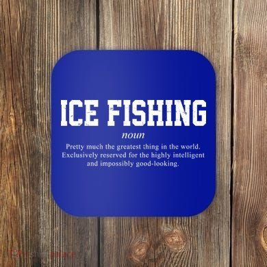 Ice Fishing Definition Funny Gift Coaster