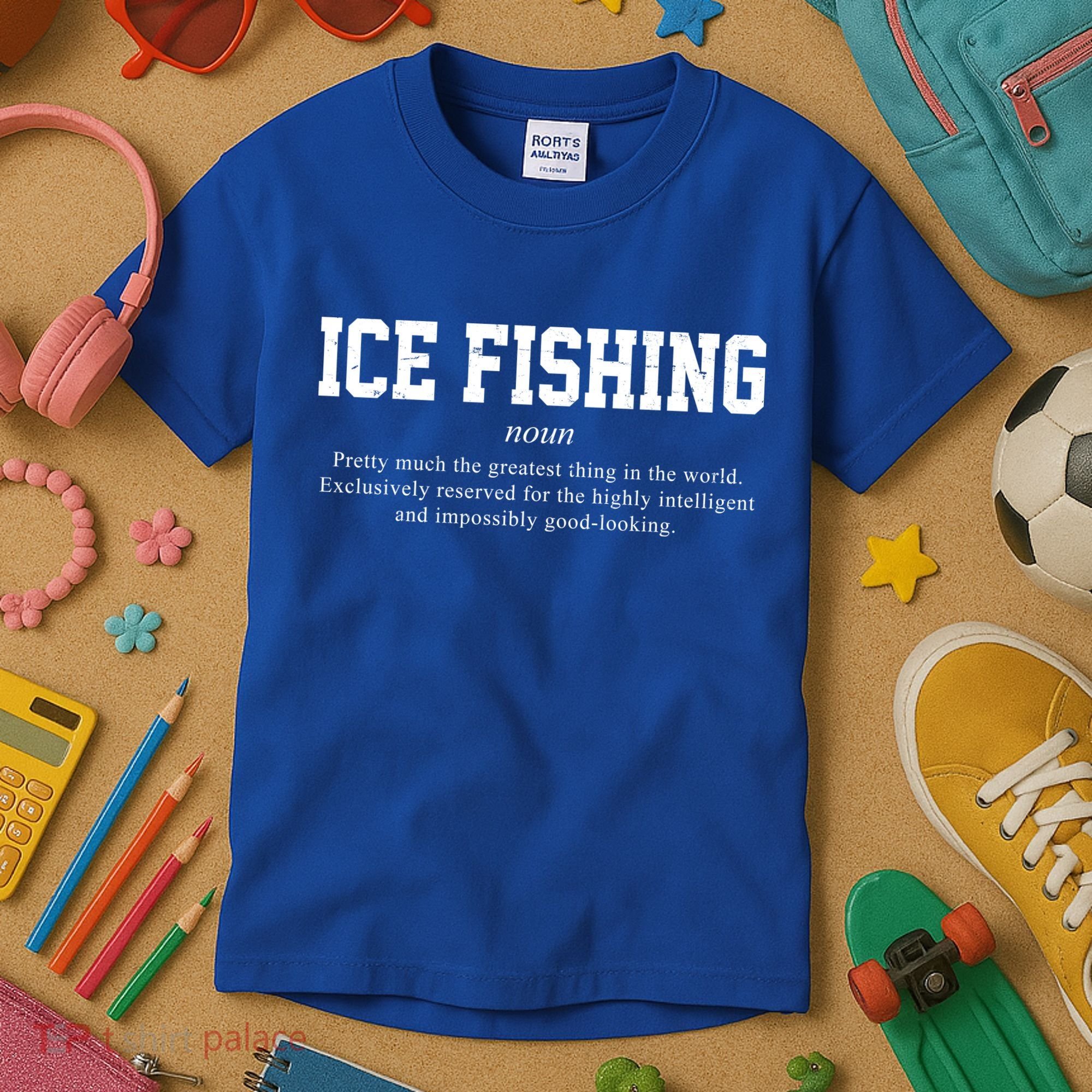 Ice Fishing Definition Funny Gift Kids T-Shirt