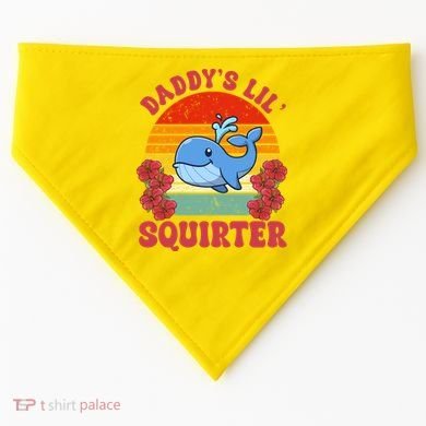Inappropriate Funny Daddys Lil Squirter Embarrassing USA-Made Doggie Bandana