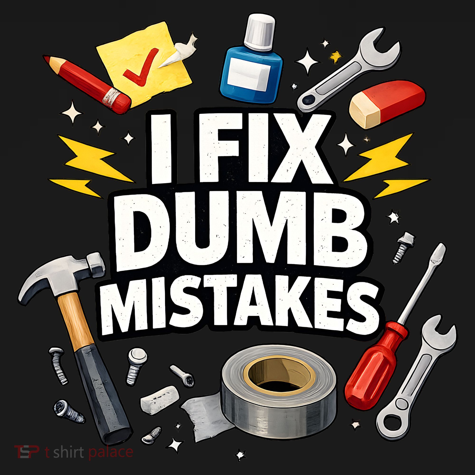 I Fix Dumb Mistakes Funny Handyman Graphic Coaster