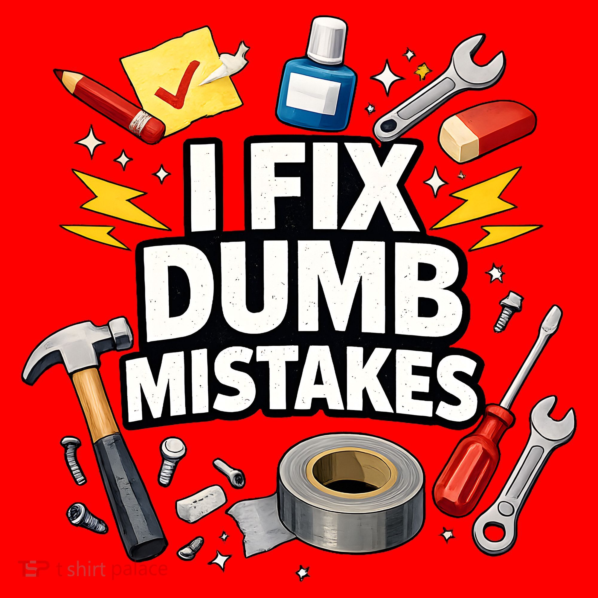 I Fix Dumb Mistakes Funny Handyman Graphic Santa Hat