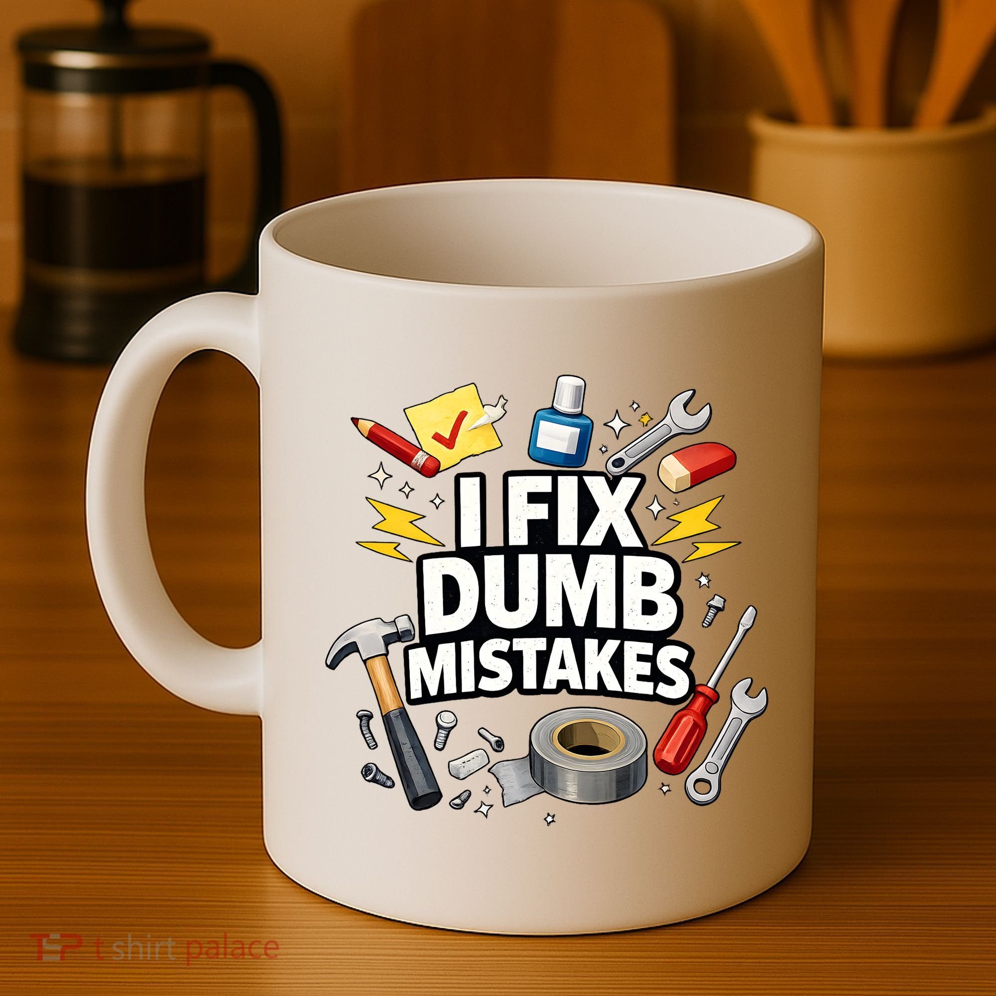 I Fix Dumb Mistakes Funny Handyman Graphic Coffee Mug