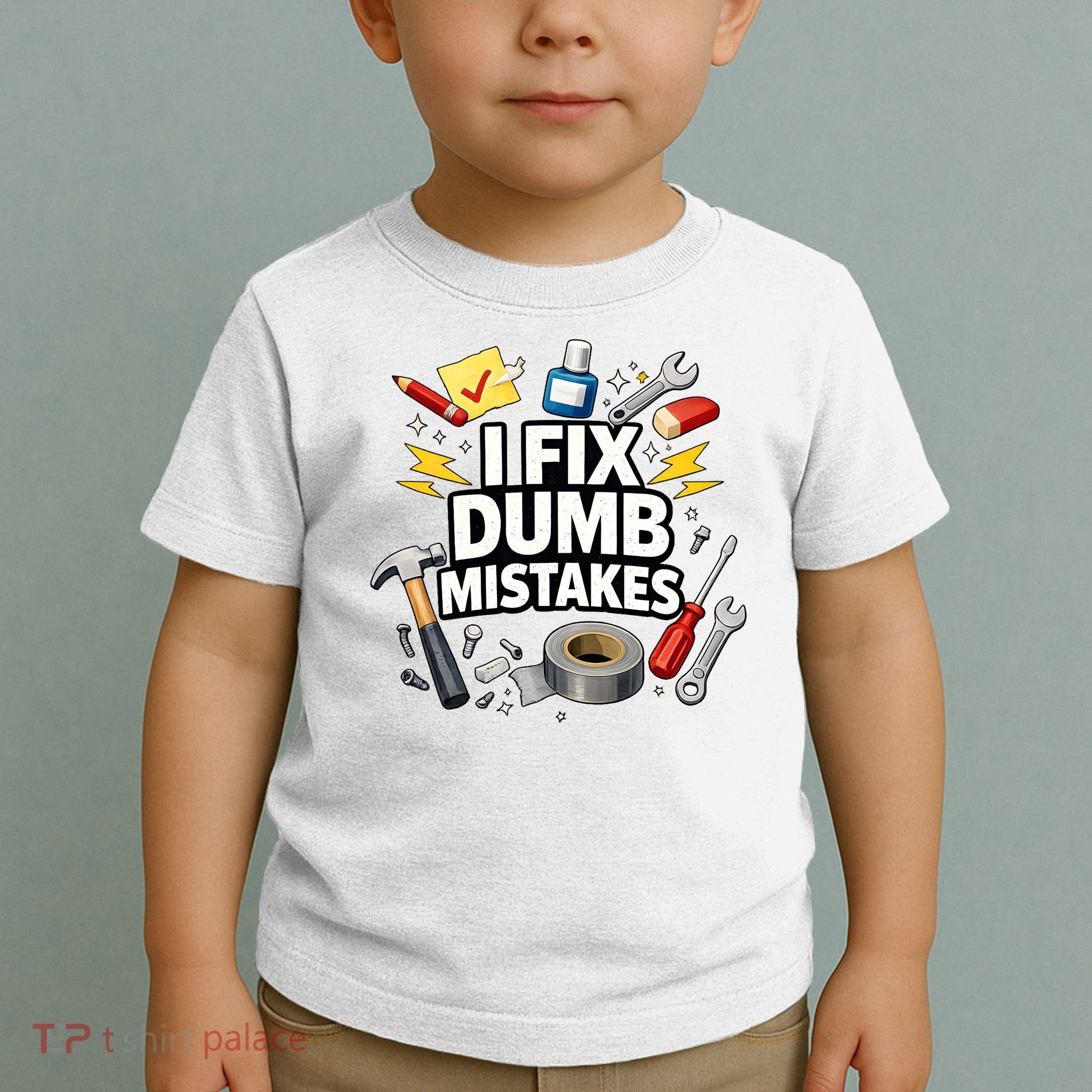 I Fix Dumb Mistakes Funny Handyman Graphic Toddler T-Shirt