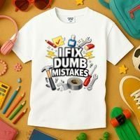 I Fix Dumb Mistakes Funny Handyman Graphic Kids T-Shirt thumb 3