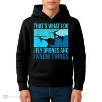 I Fly Drones & I Know Things Kids Hoodie thumb 4