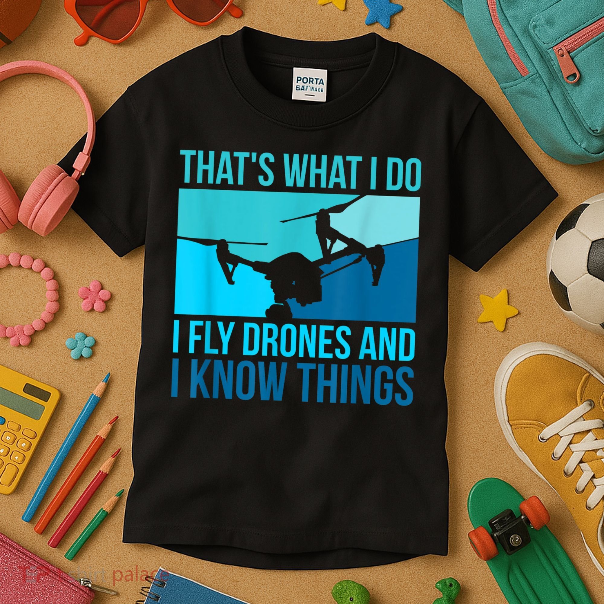 I Fly Drones & I Know Things Kids T-Shirt