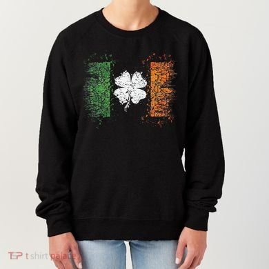 Irish flag Distressed Shamrock ST Patrick's Day Women's Sweatshirt