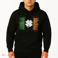 Irish flag Distressed Shamrock ST Patrick's Day Hoodie thumb 2