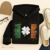 Irish flag Distressed Shamrock ST Patrick's Day Hoodie thumb 4