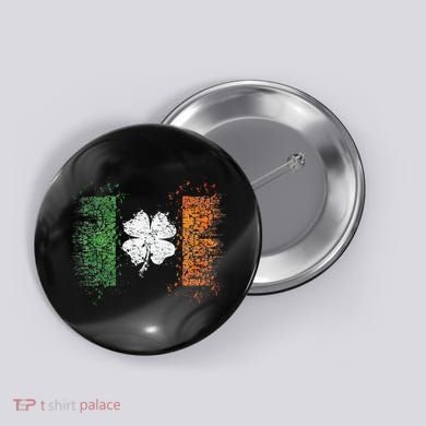 Irish flag Distressed Shamrock ST Patrick's Day Button