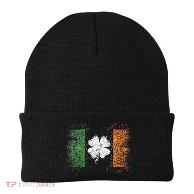 Irish flag Distressed Shamrock ST Patrick's Day Beanie