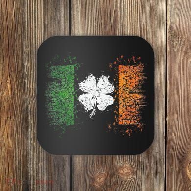 Irish flag Distressed Shamrock ST Patrick's Day Coaster