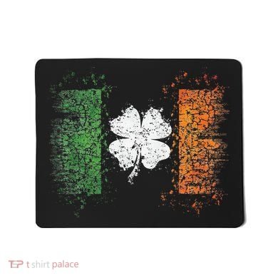 Irish flag Distressed Shamrock ST Patrick's Day Mousepad