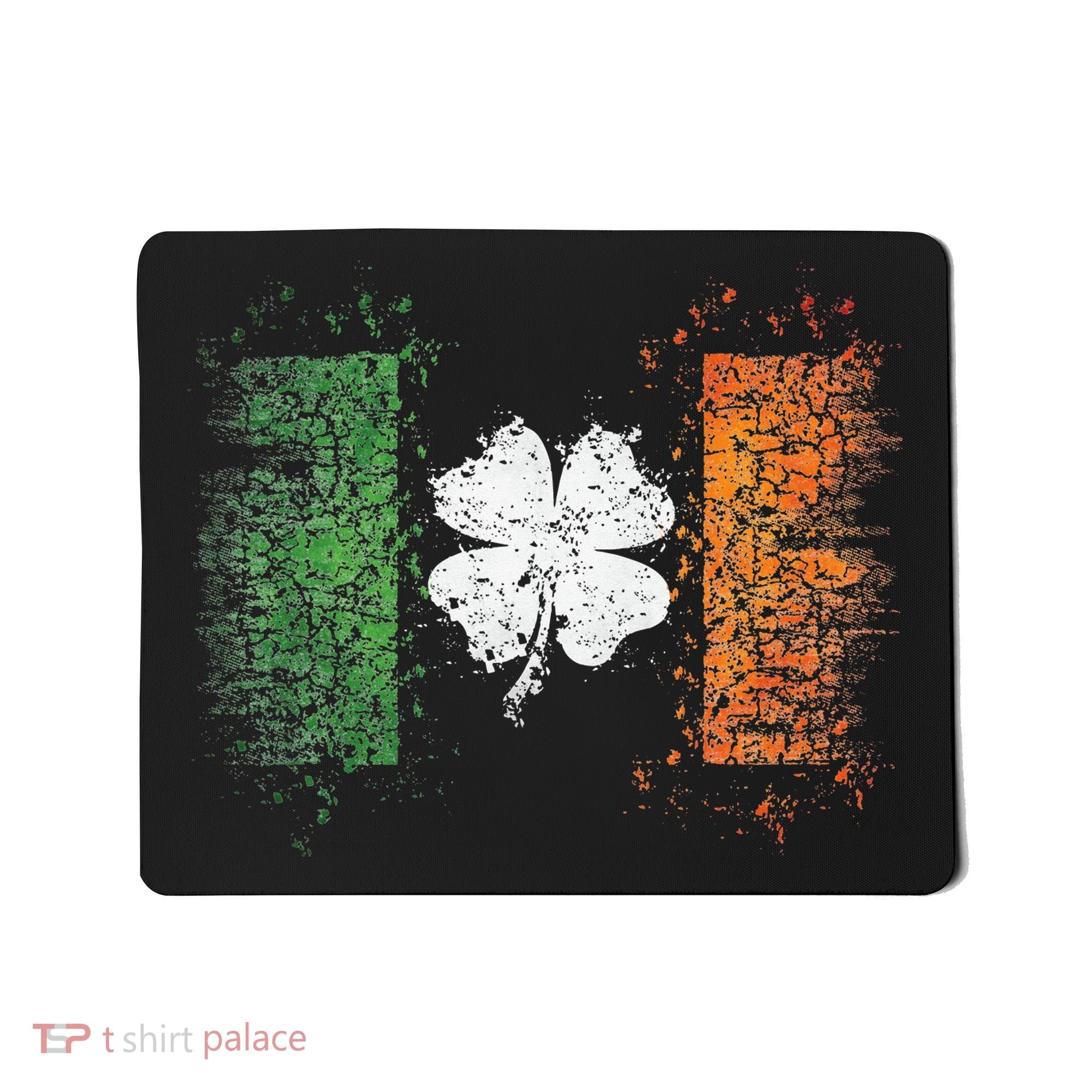 Irish flag Distressed Shamrock ST Patrick's Day Mousepad
