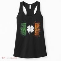 Irish flag Distressed Shamrock ST Patrick's Day Women's Tank Top thumb 0
