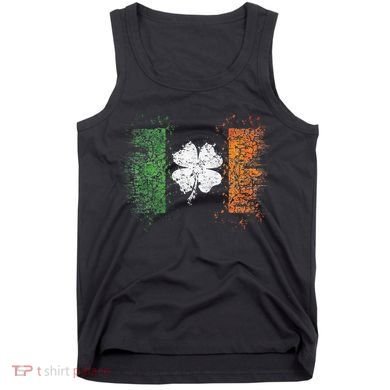 Irish flag Distressed Shamrock ST Patrick's Day Tank Top