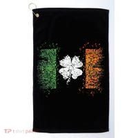 Irish flag Distressed Shamrock ST Patrick's Day Golf Towel thumb 0