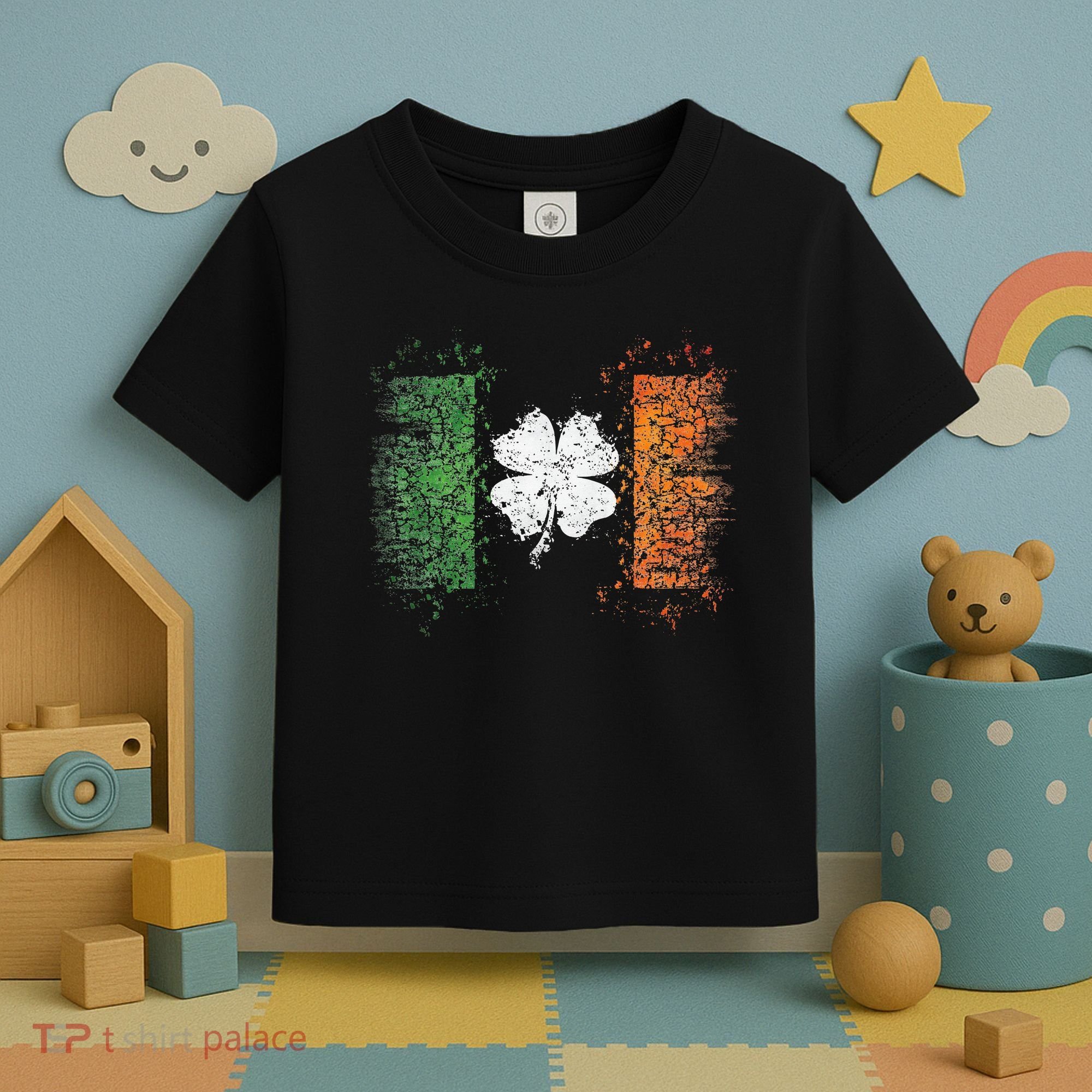 Irish flag Distressed Shamrock ST Patrick's Day Toddler T-Shirt