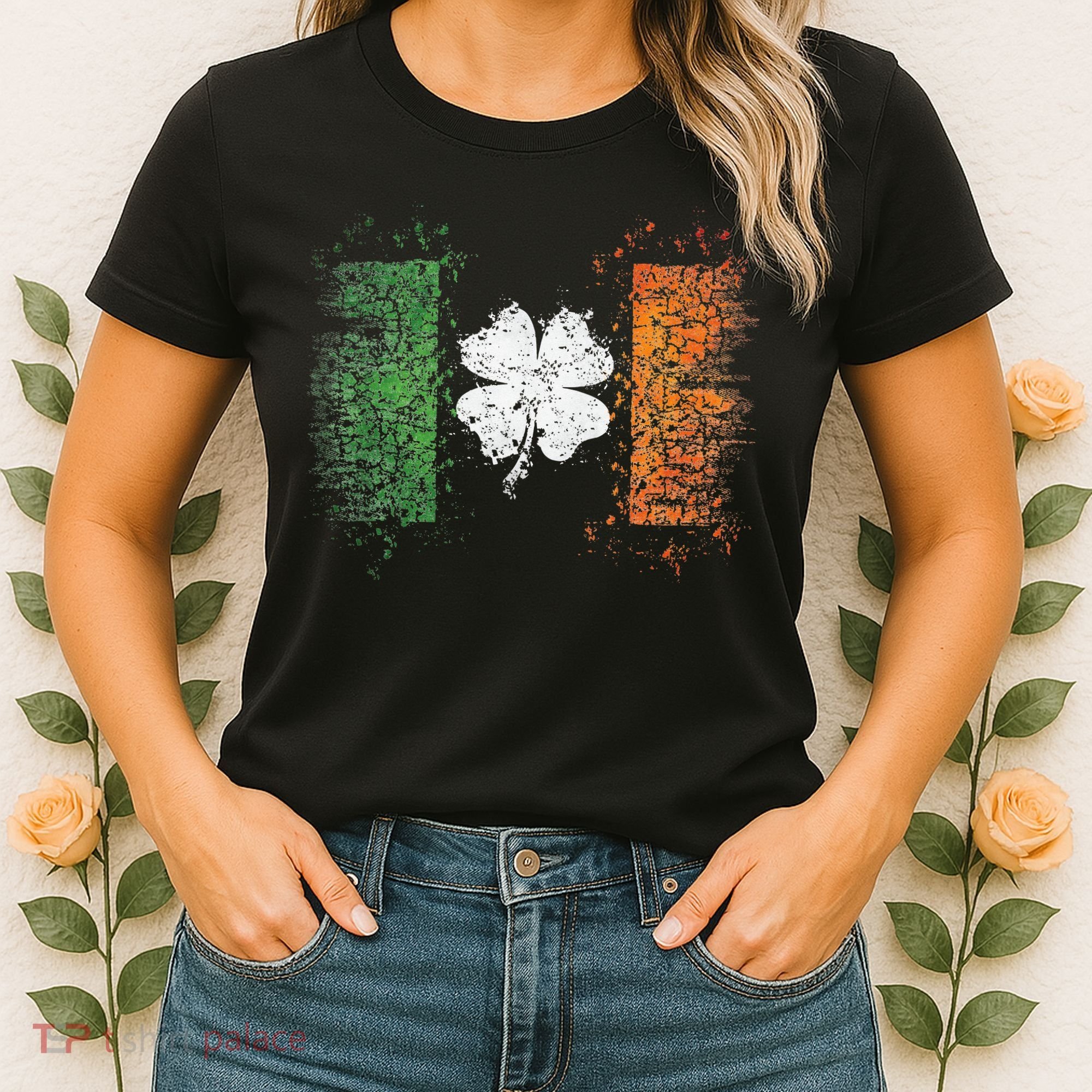 Irish flag Distressed Shamrock ST Patrick's Day Women's T-Shirt
