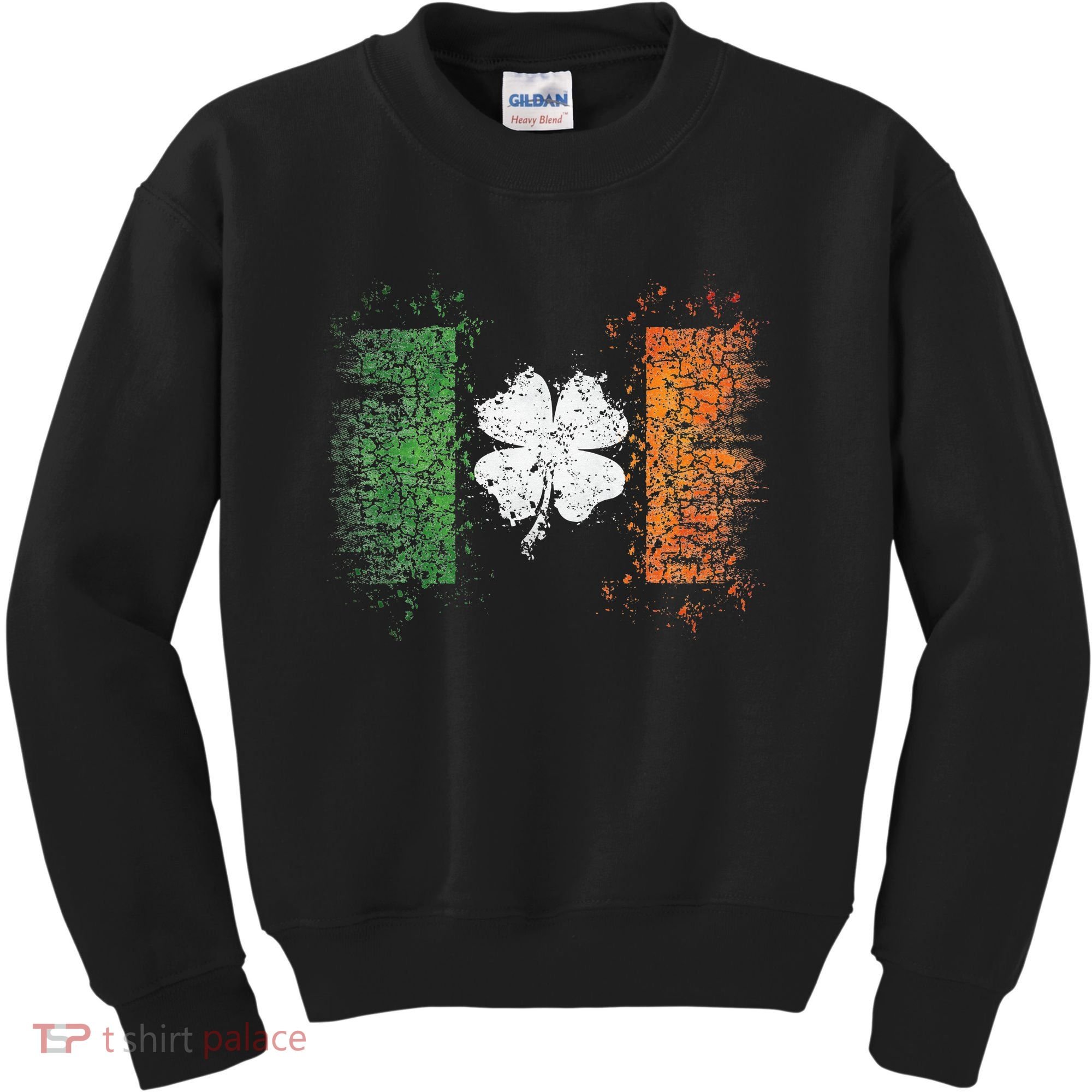 Irish flag Distressed Shamrock ST Patrick's Day Kids Sweatshirt