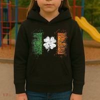 Irish flag Distressed Shamrock ST Patrick's Day Kids Hoodie thumb 3