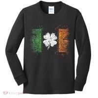 Irish flag Distressed Shamrock ST Patrick's Day Kids Long Sleeve Shirt thumb 0