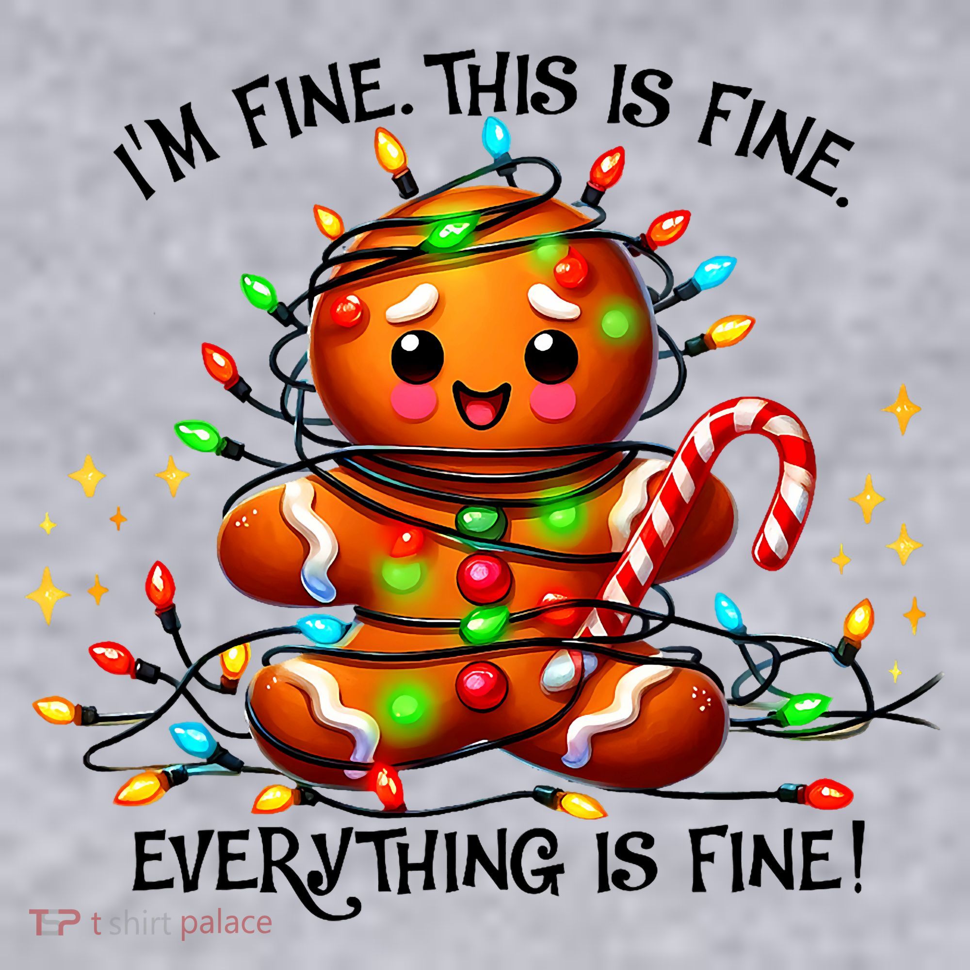 IM Fine Everything Is Fine Gingerbread Christmas Lights Women's Sweatshirt
