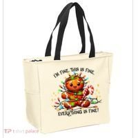 IM Fine Everything Is Fine Gingerbread Christmas Lights Tote Bag thumb 2